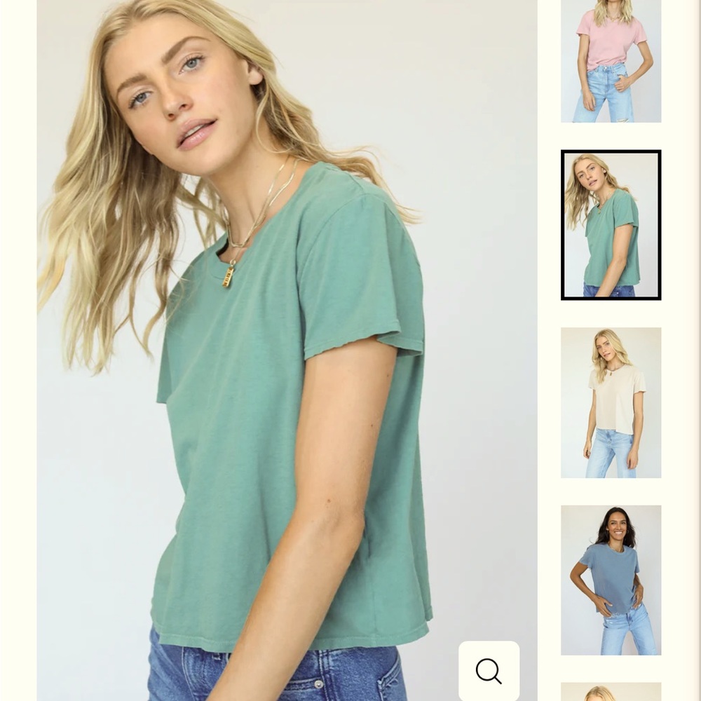 2 Perfect White Tee shirts new - GREEN Haley and GREY sleeveless Alanis t-shirts